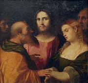 Palma il Vecchio Christ and the Adulteress oil painting